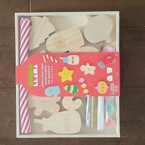 Mondo Llama paint your own wood cookies for Santa kit